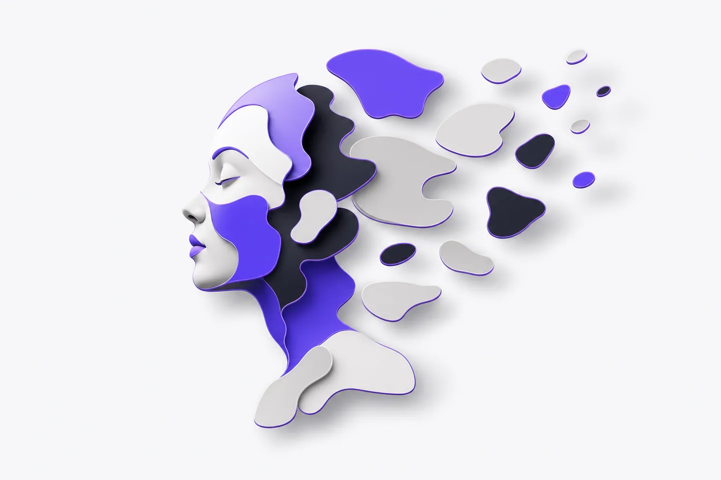 A portrait breaking into flat color regions inside the AI image vectorizer
