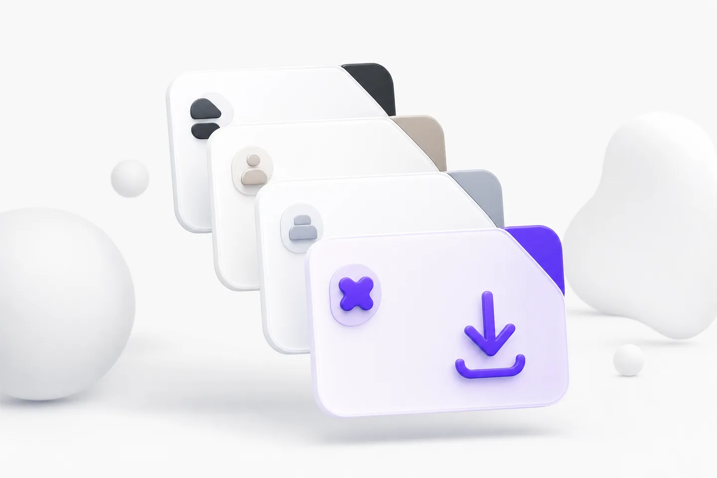 Stacked export file cards from the AI image vectorizer