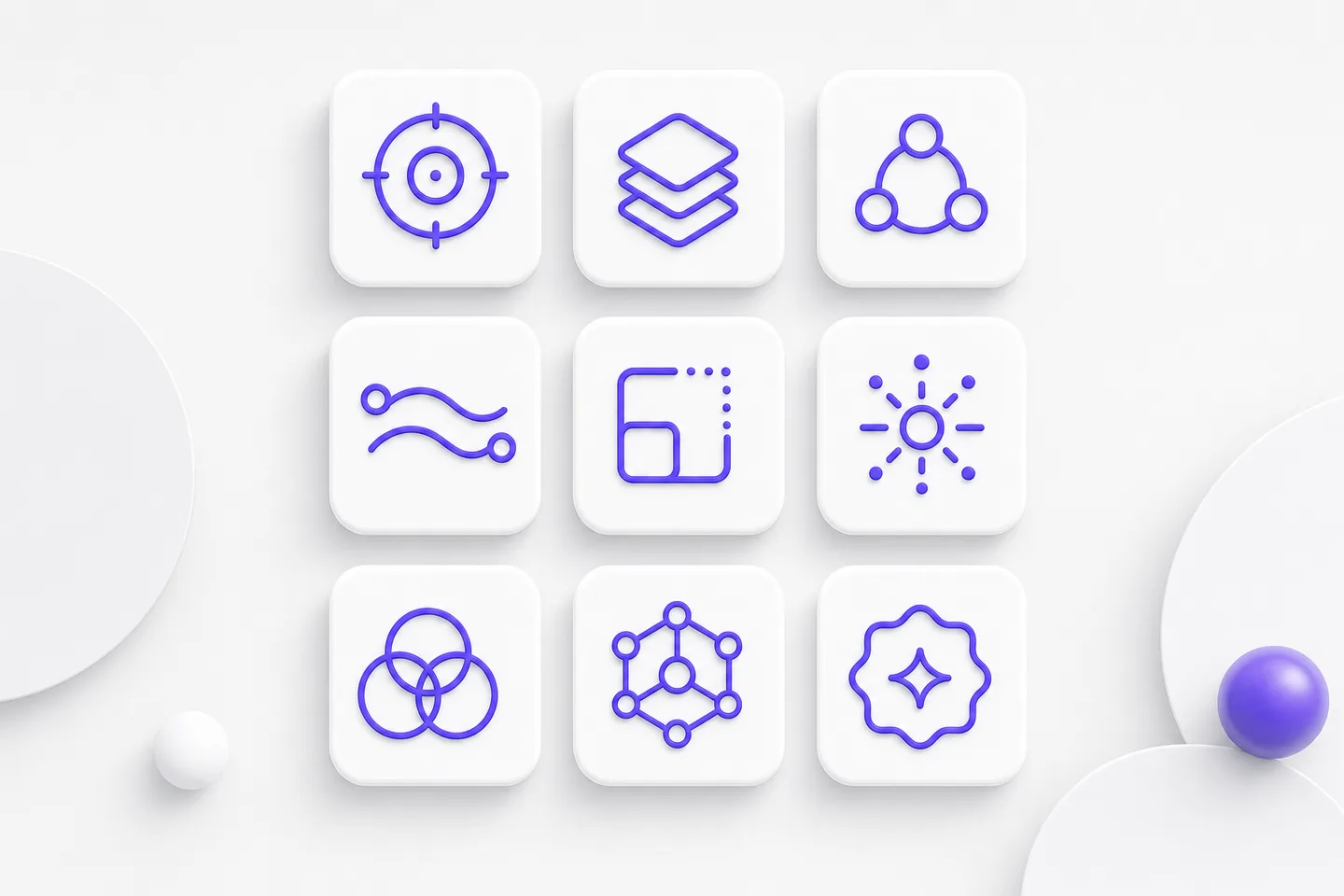 A grid of matching line icons produced by the AI SVG generator