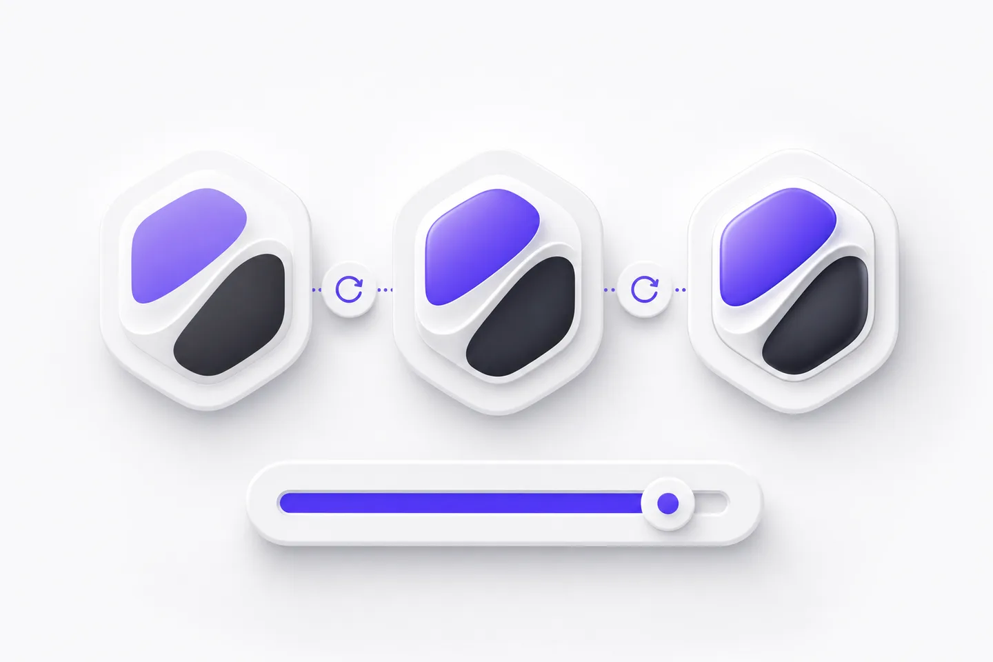 Three refinement iterations of one shape in the AI SVG generator